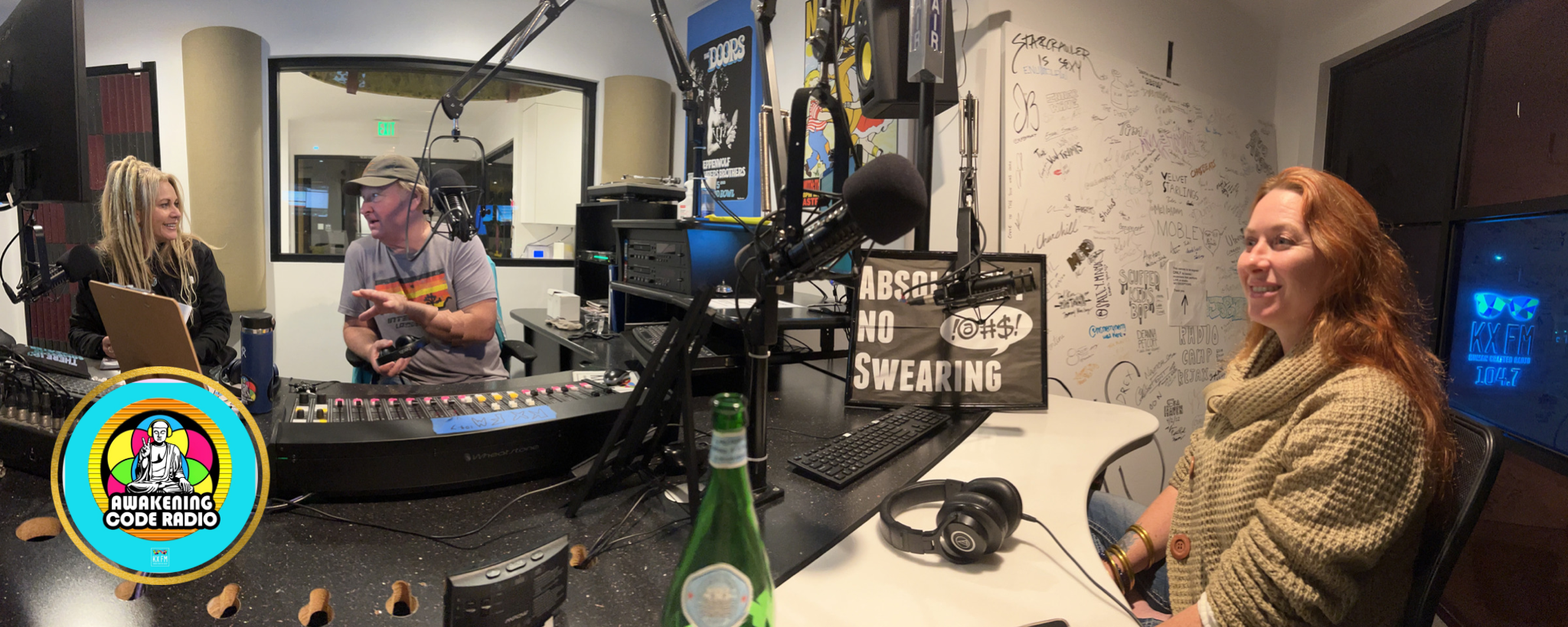 in studio at awakening code radio