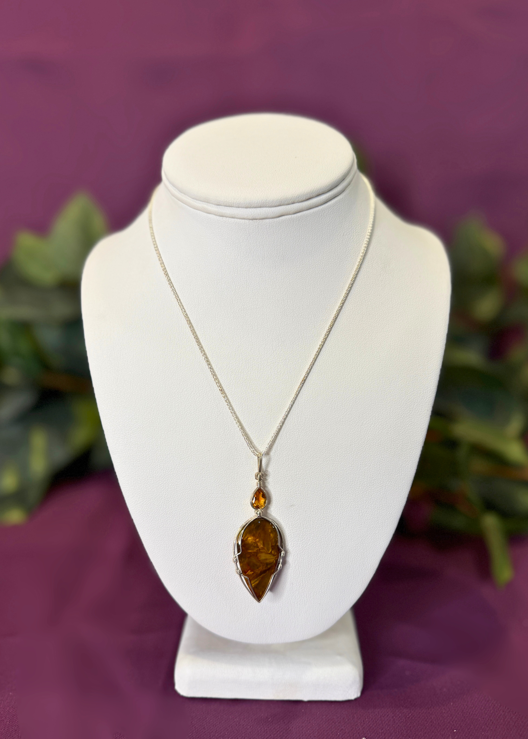 Citrine & Pietersite Pendant