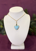 Light Blue Heart Flame Pendant