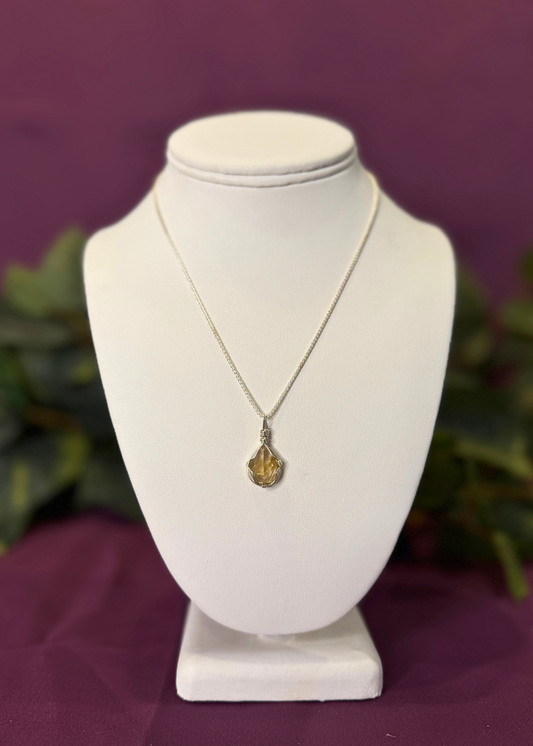 Rutiliated Quartz Teardrop Pendant