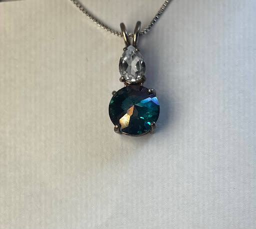 Aqua Aura Mini Radiant Heart with White Topaz